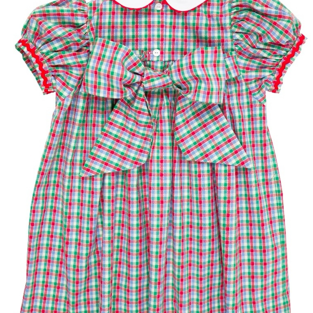 Beaufort Bonnet girls size 4 Miss Porter’s plaid ric rac dress with bloomers